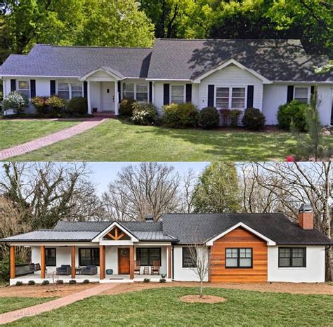 ranch style house metal siding|ranch style house exterior makeover.